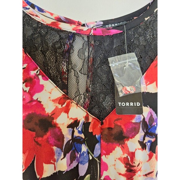 TORRID Floral Midi Skater Dress Plus Sz 2x Studio Knit Lace Whimsigoth Mature - Picture 9 of 15
